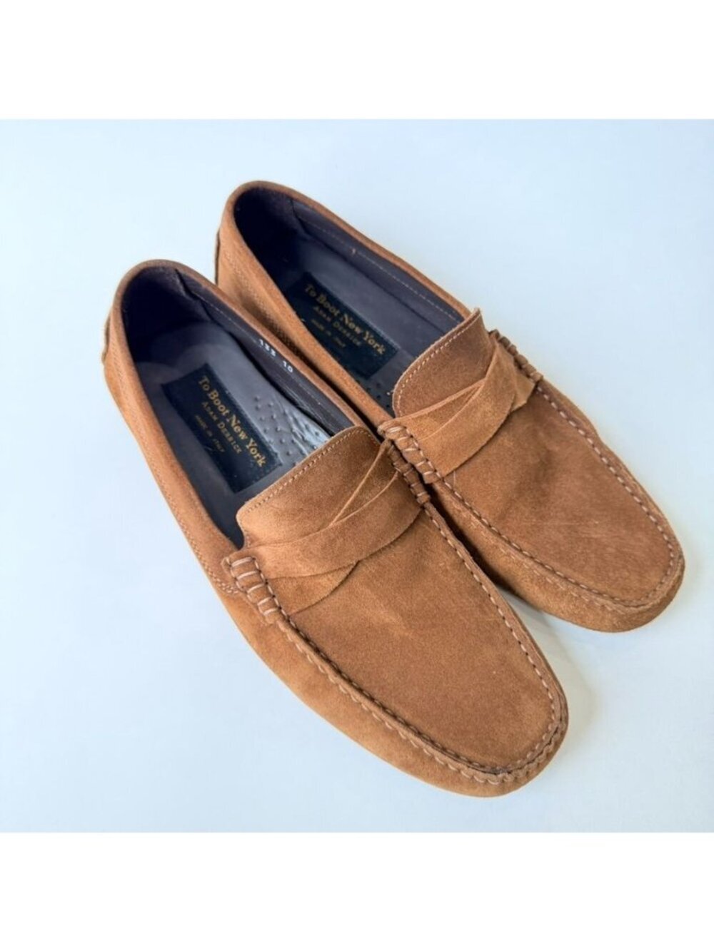 To Boot New York Brown Suede Penny Loafers Men's Size 10